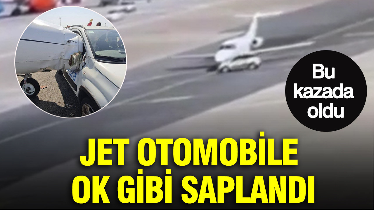 Bu kazada oldu: İtalya’da Jet otomobile ok gibi saplandı